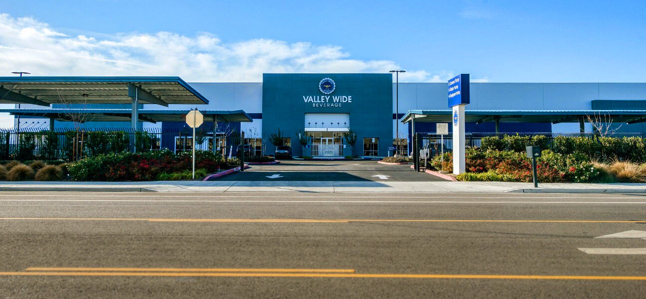 Front view of Valley Wide Beverage building